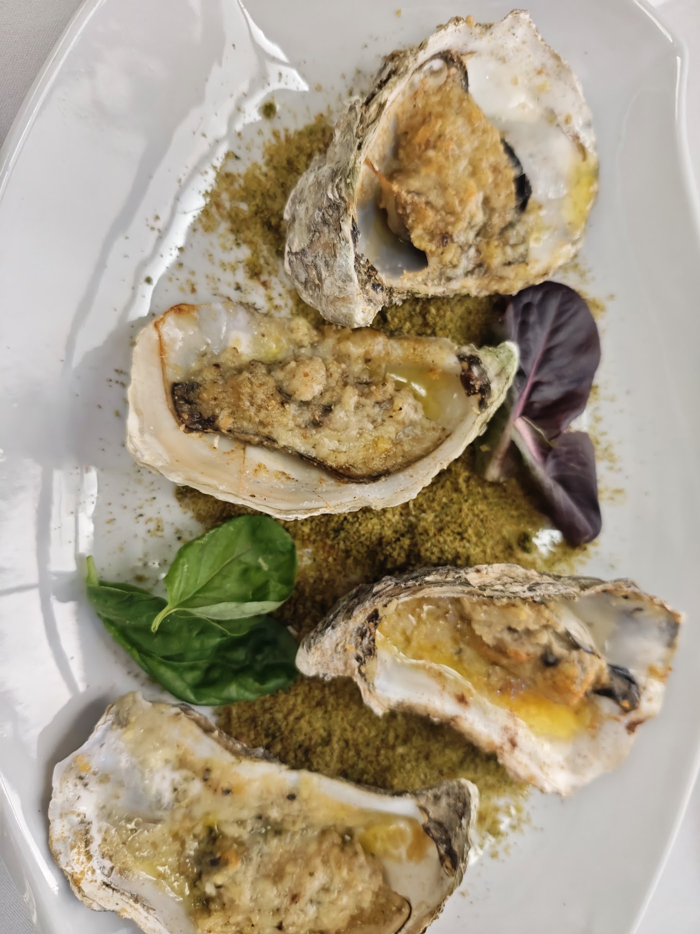 Baked oysters